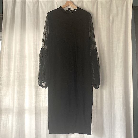 Nordstrom Dresses & Skirts - Black dress with sheer long sleeves.